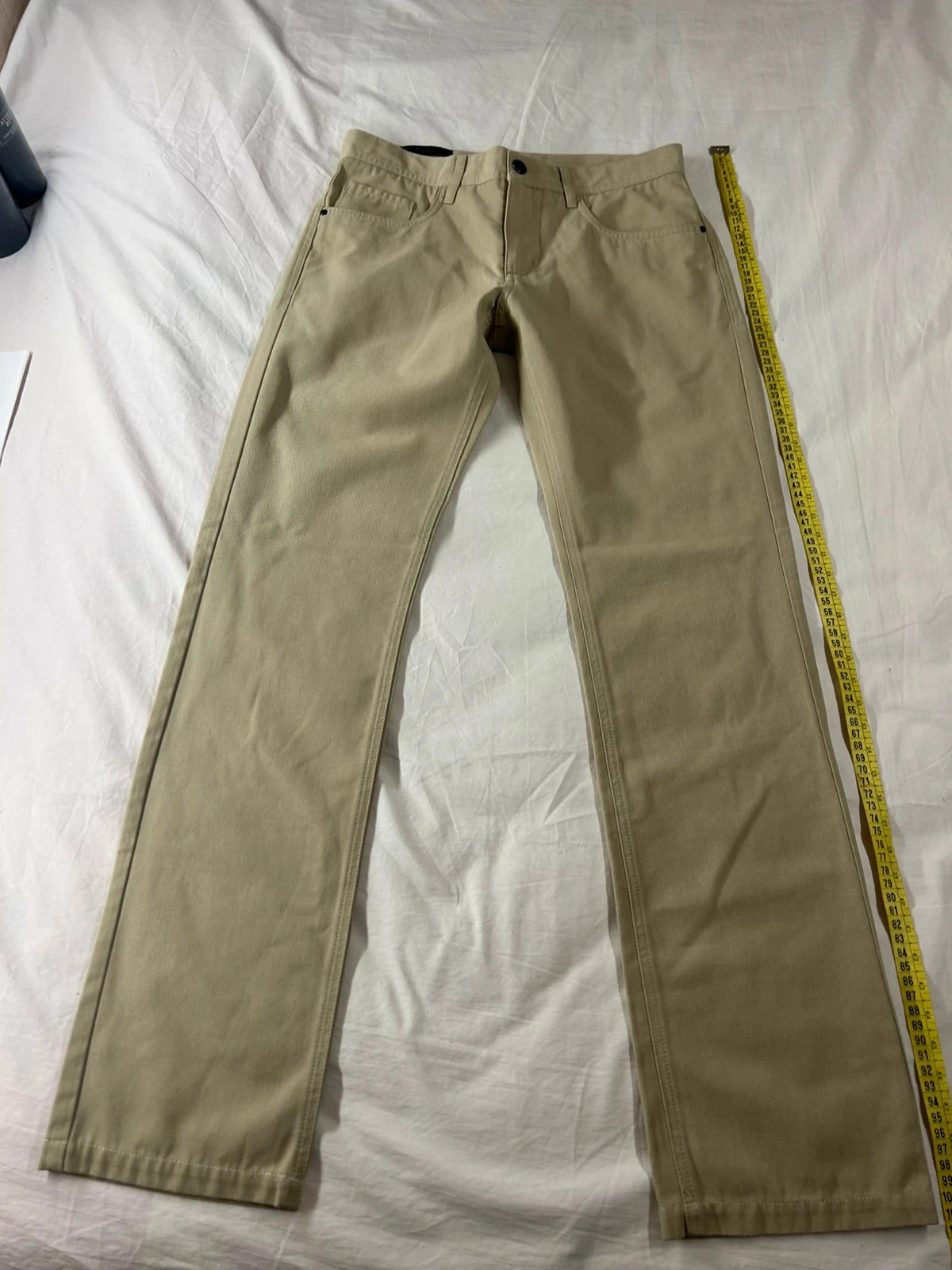 Jeans bege creme justo vintage corte reto – photo 2